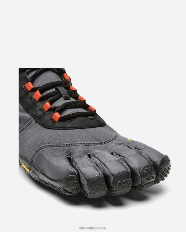 muškarci v-trek izolirani crno/sivo/plameno crveno Vibram 0LHXH36 obuća