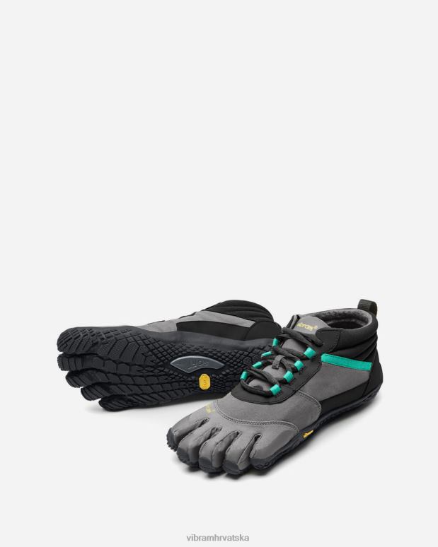 žene v-trek izolirani crno/sivo/zeleno Vibram 0LHXH84 obuća